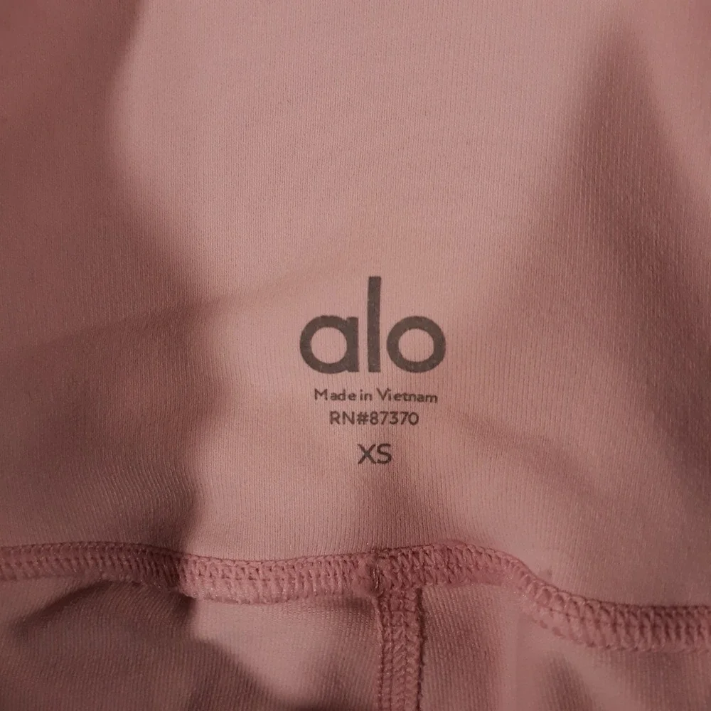 Alo Yoga Leggings Womens Size XS Pink Mesh Leg Fitted Athletic